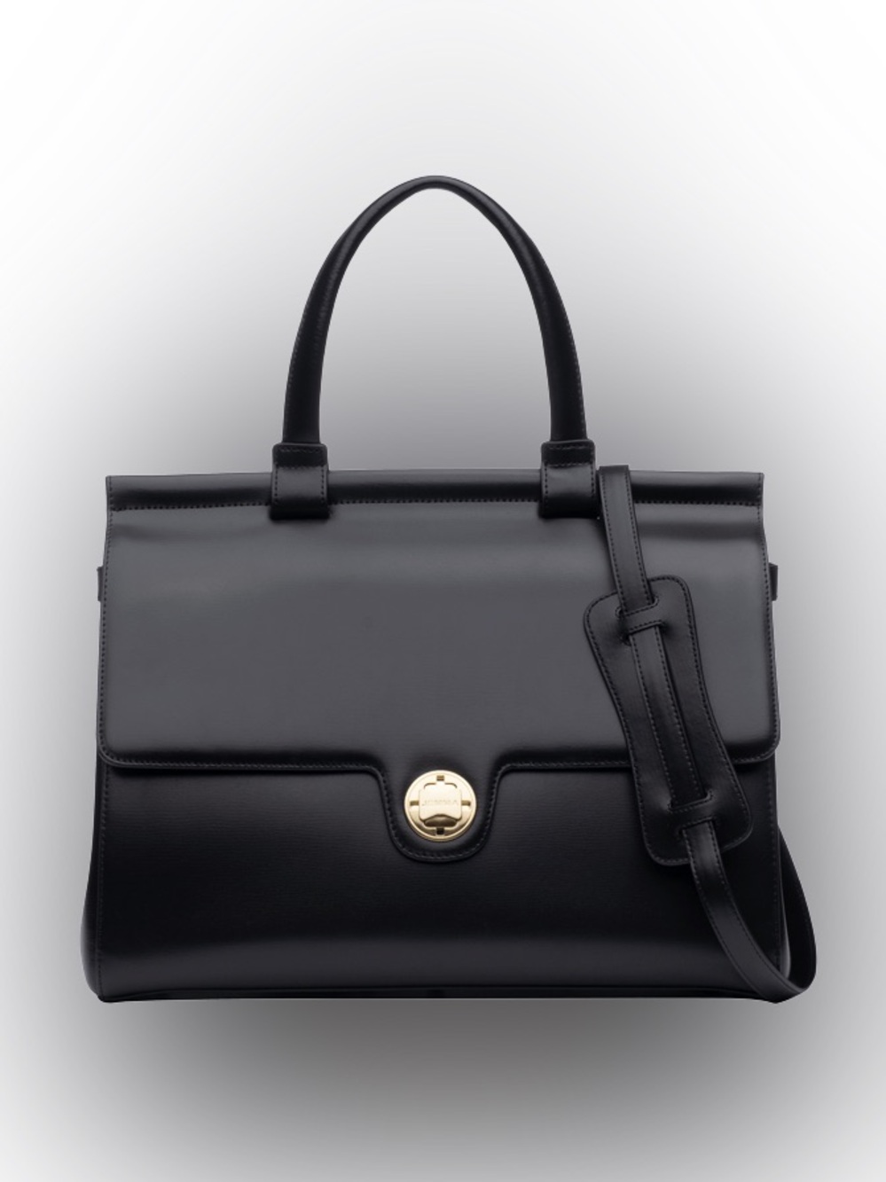 JEMMA Emma Traveler 39 Black Leather Bag Tote Crossbody Laptop Travel Work
